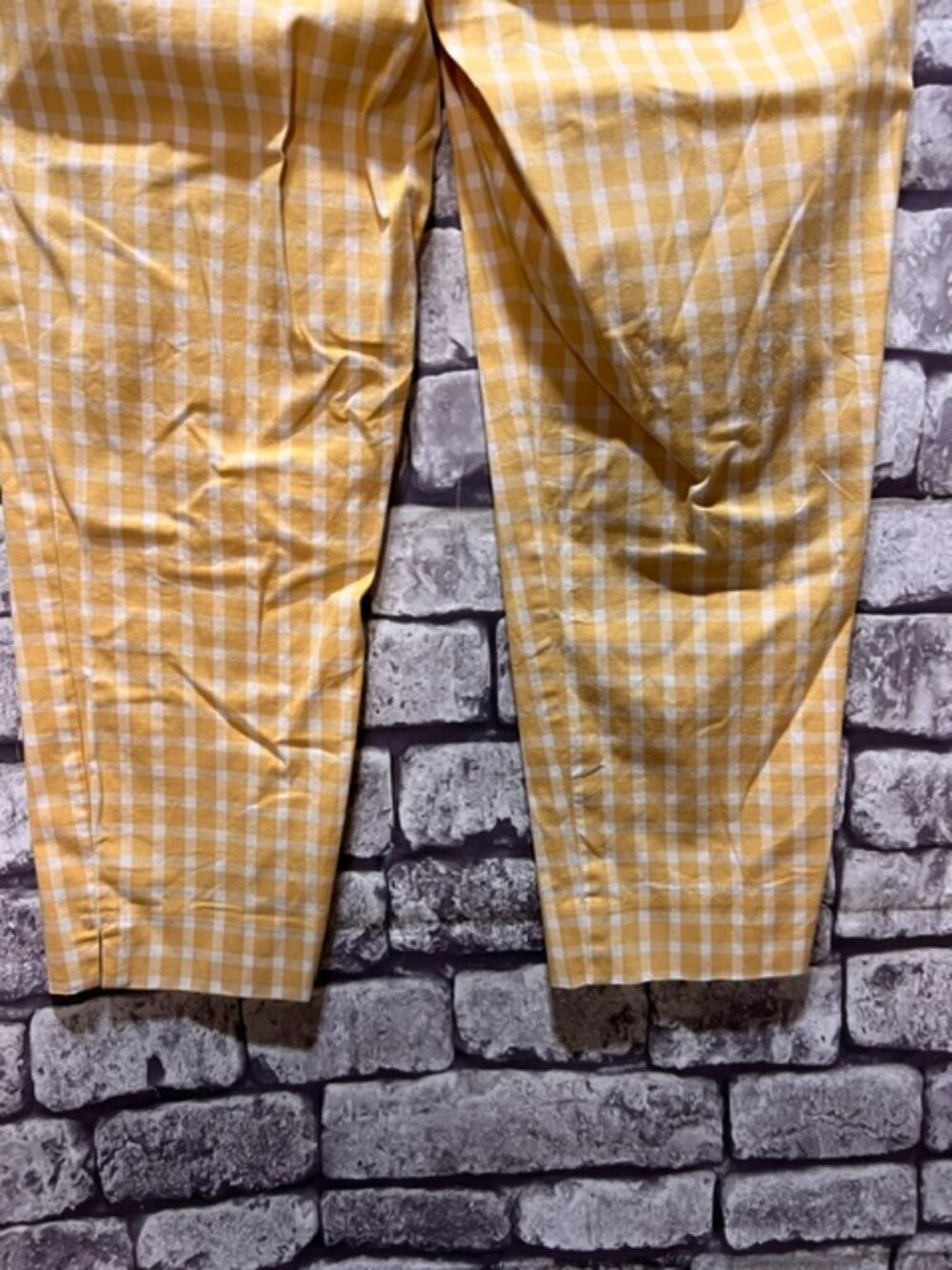 Ann Taylor Yellow & White Check Crop Pants Size 8 - Picture 7 of 8